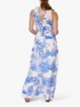 James Lakeland Palm Tree Ruched Maxi Dress, Blue