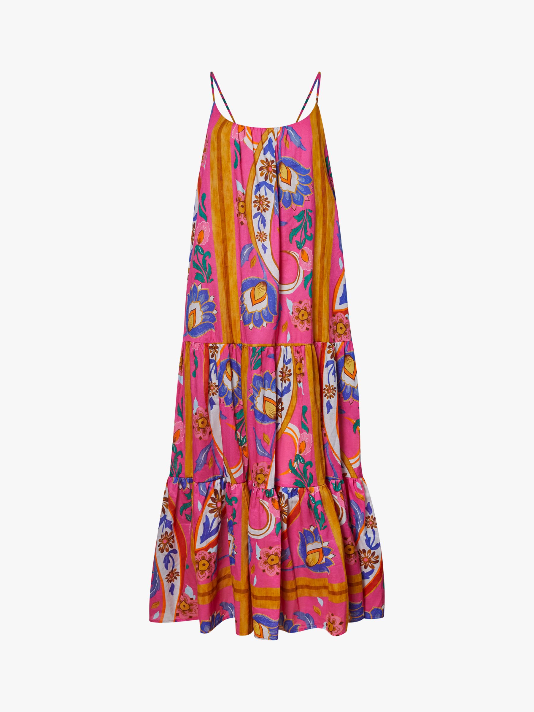 James Lakeland Strappy Tiered Maxi Dress, Multi, 8