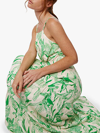 James Lakeland Floral Open Back Maxi Dress, Green
