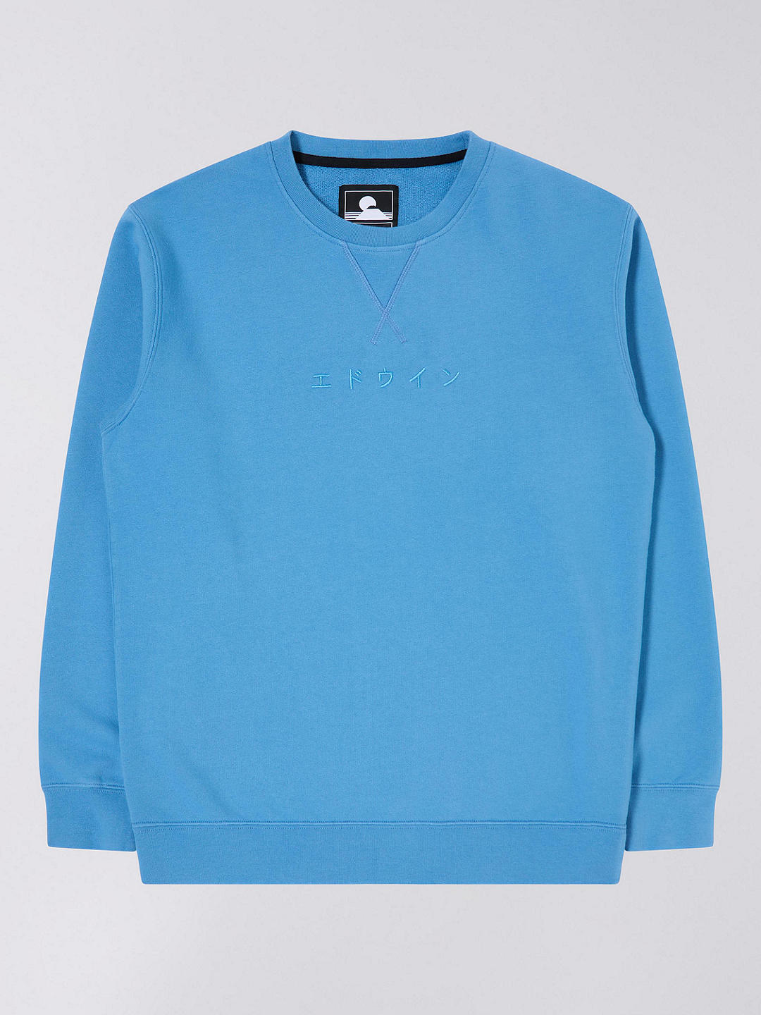 Edwin Katakana Cotton Sweatshirt, Parisian Blue at John Lewis & Partners
