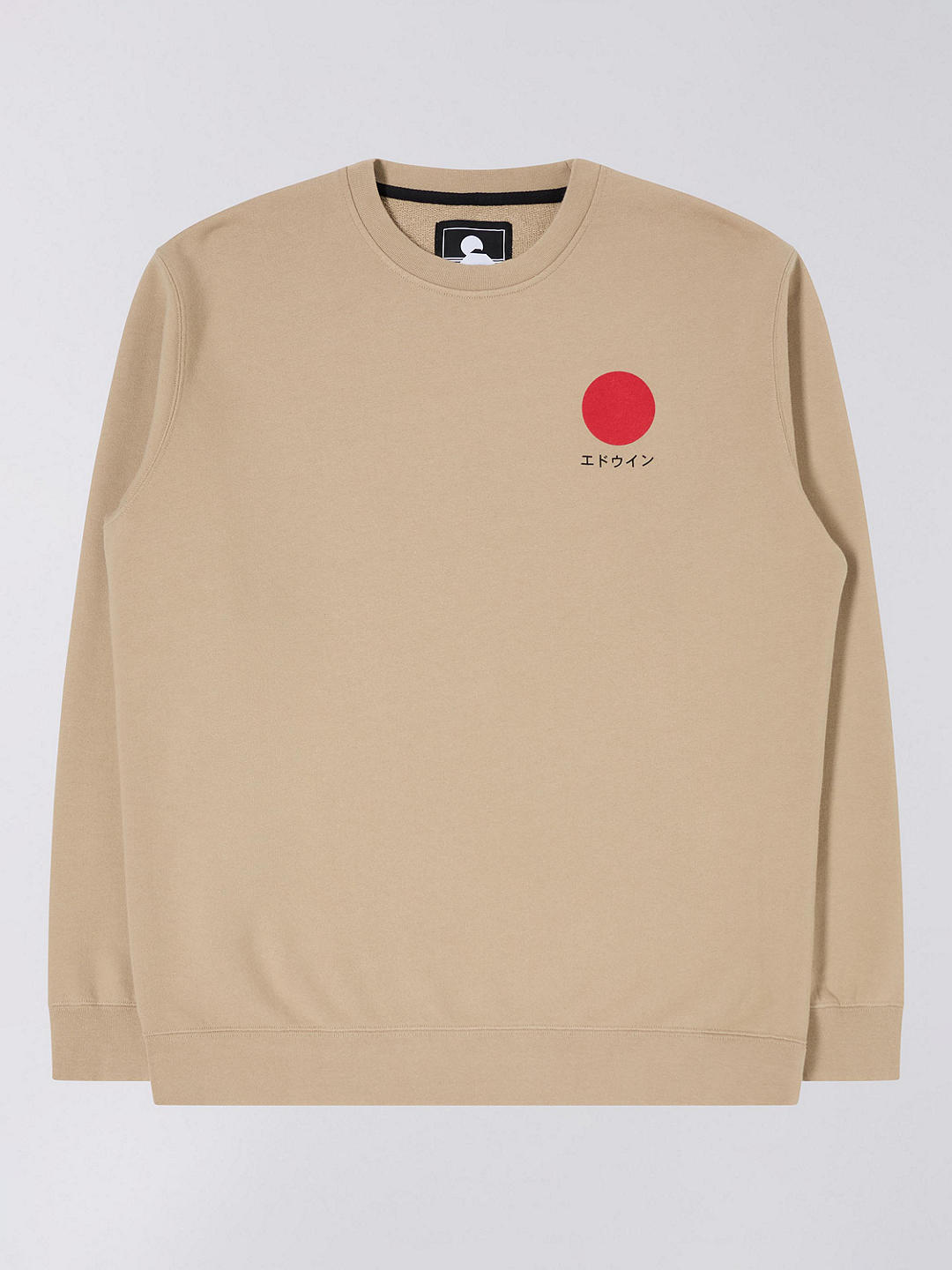 Edwin Japanese Sun Logo Cotton Sweatshirt, White Pepper