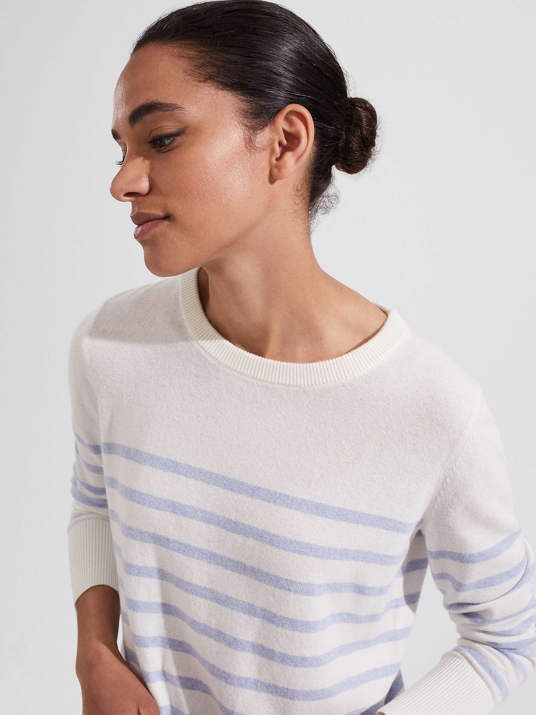 Buy Hobbs Willa Stripe Jumper, Ivory/Blue Online at johnlewis.com