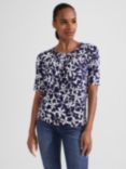 Hobbs Jacqueline Abstract Floral Print Top, Navy/Ivory