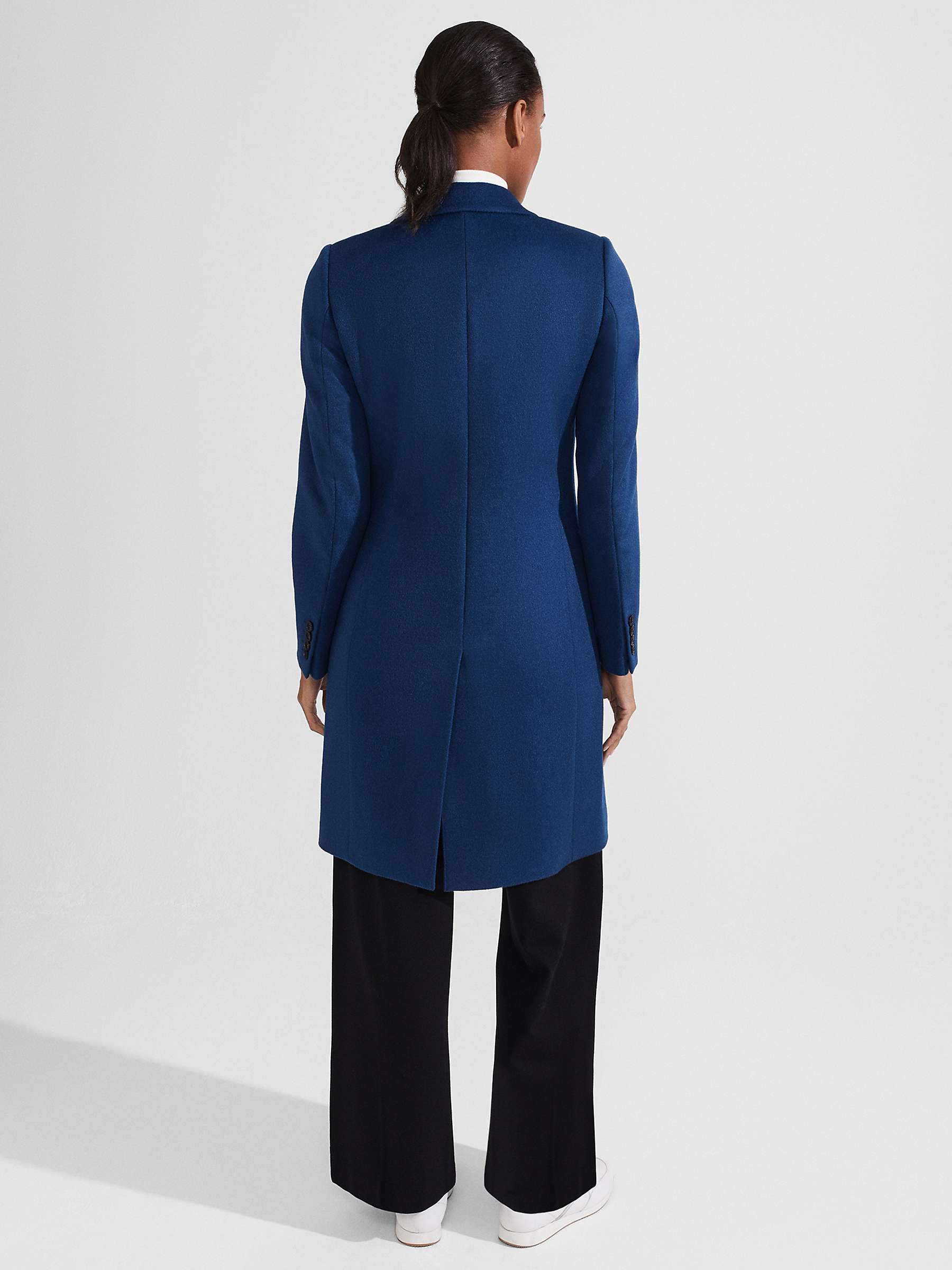 Hobbs Tilda Longline Wool Coat, Steel Blue at John Lewis & Partners