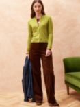 Brora Cashmere Donegal Cardigan, Chartreuse