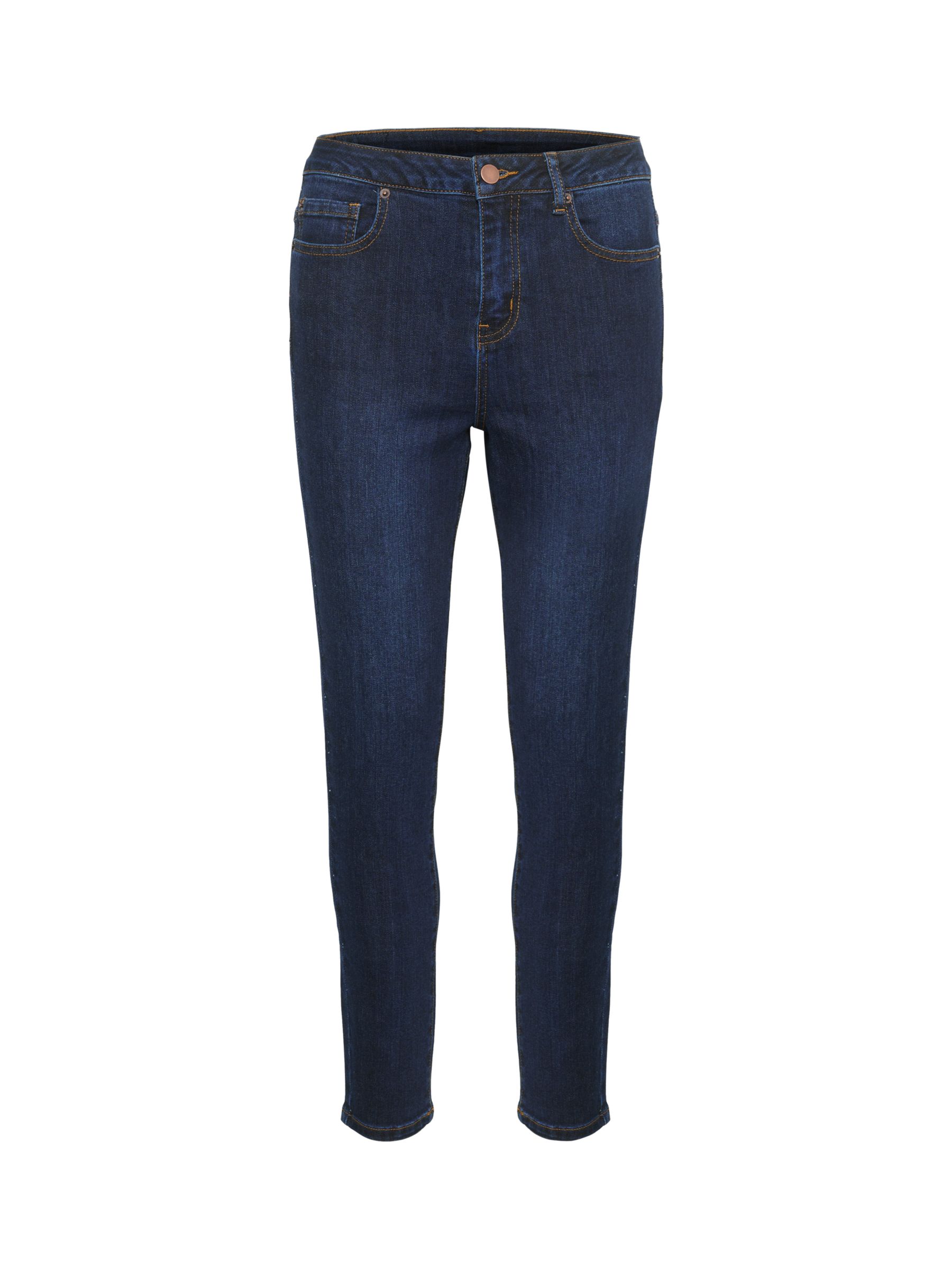 KAFFE Sinem High Waisted Jeans, Dark Blue Denim at John Lewis & Partners