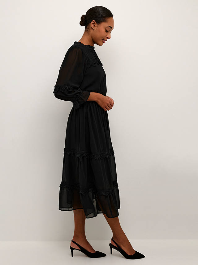 KAFFE Freya Chiffon Dress, Black