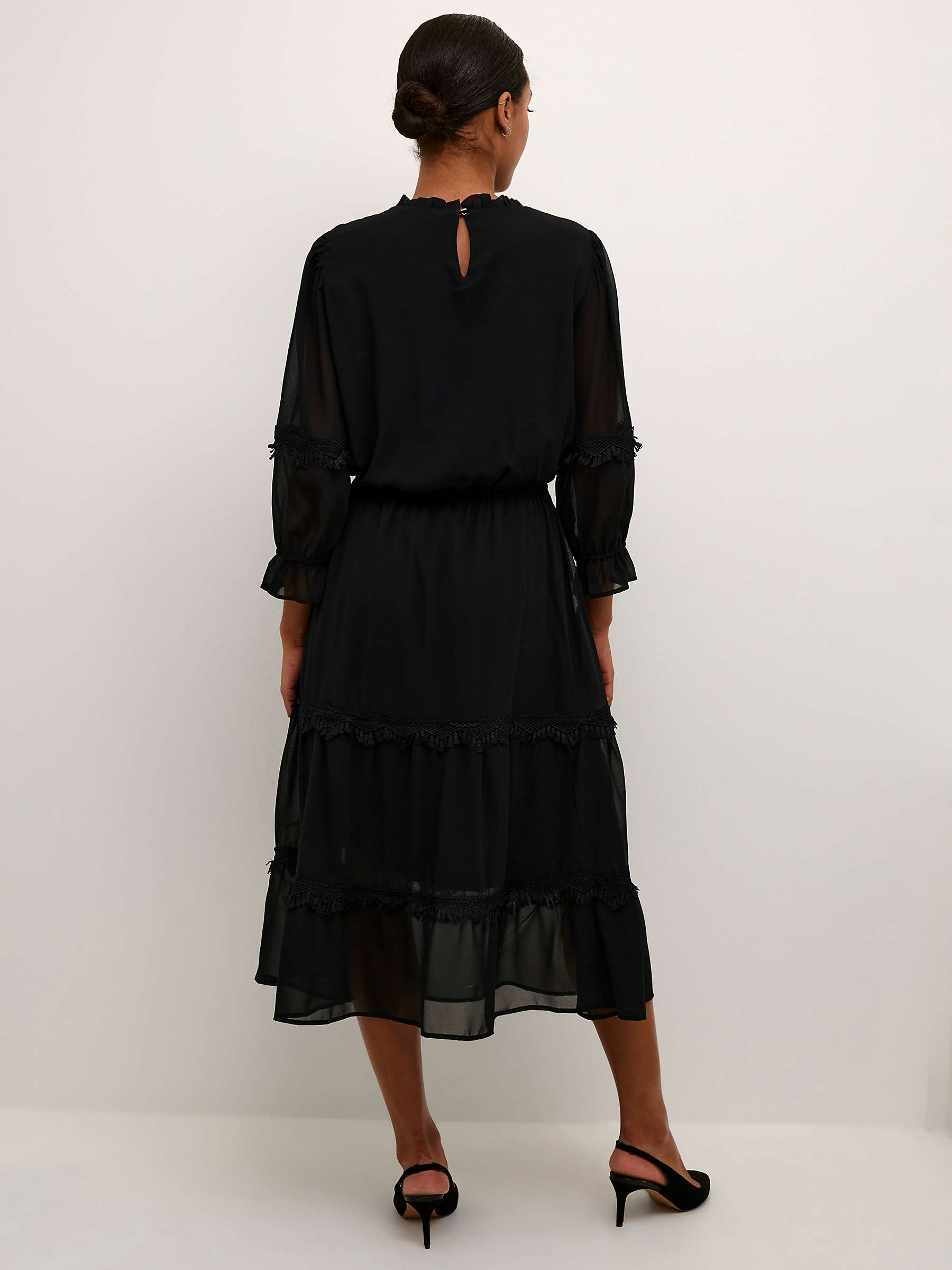 Buy KAFFE Freya Chiffon Dress, Black Online at johnlewis.com