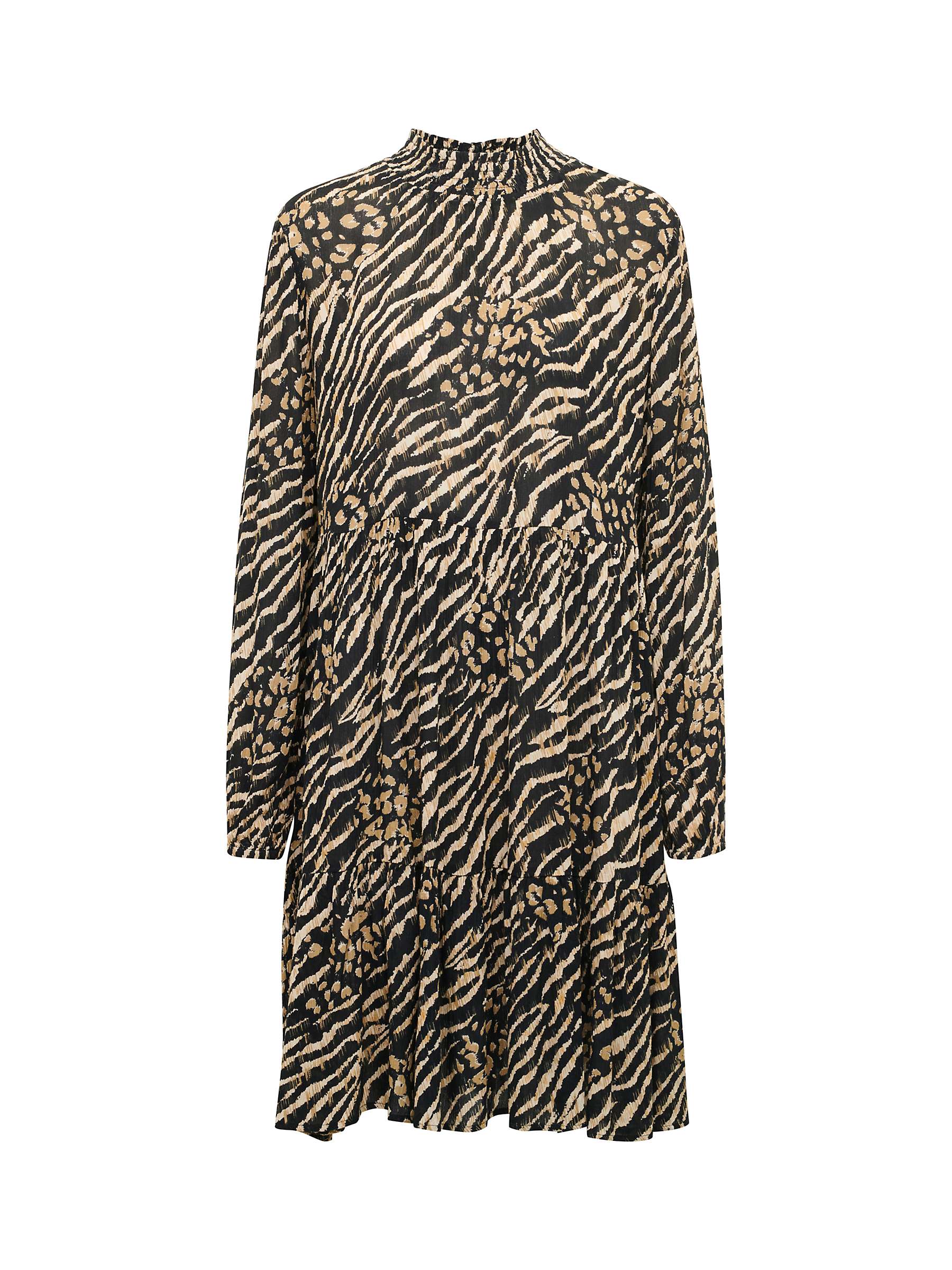 Buy KAFFE Karina Amber Animal Print Midi Dress, Black/Brown Online at johnlewis.com
