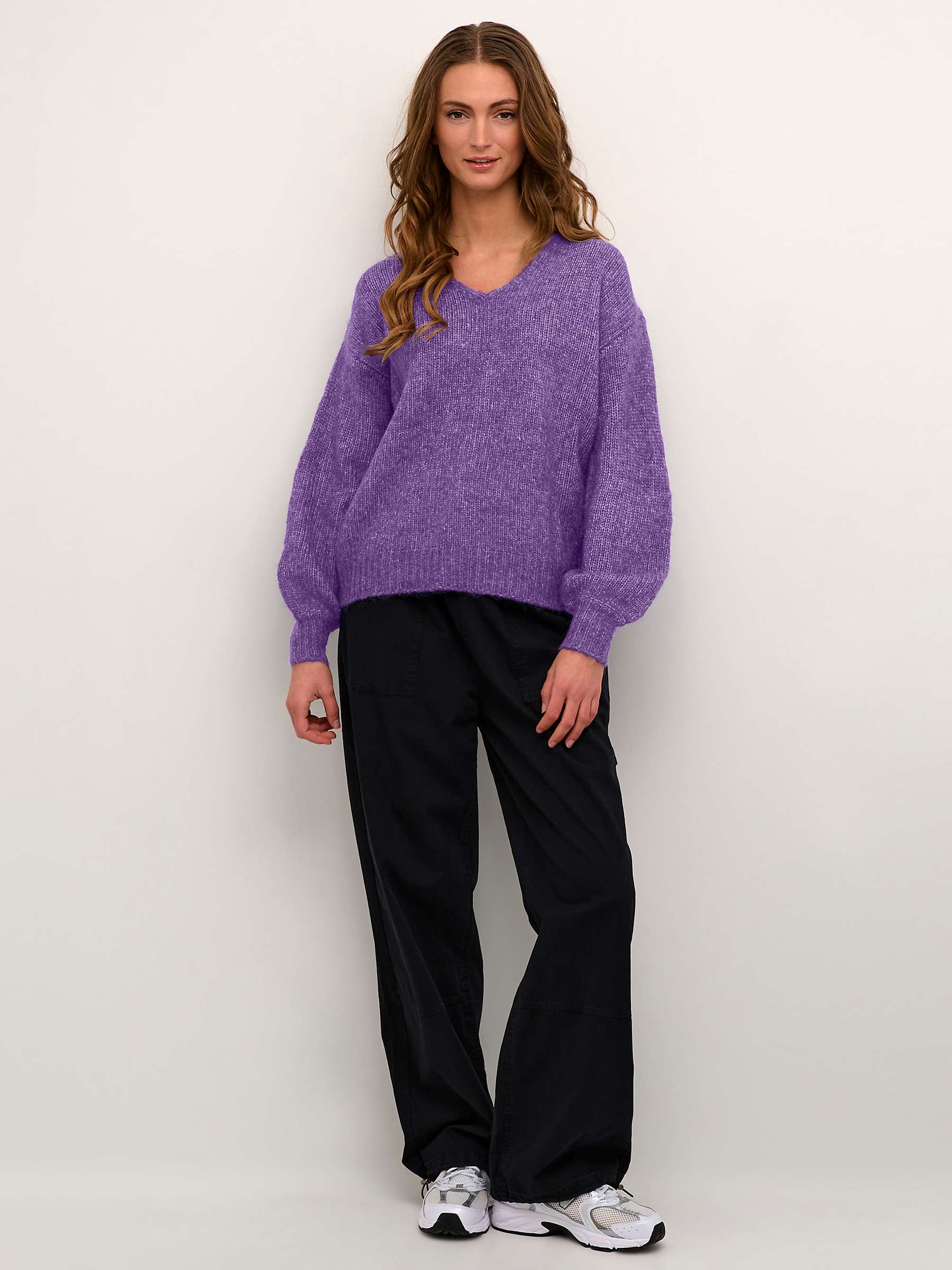 Buy KAFFE Sarla V-Neck Melange Knit Pullover Jumper Online at johnlewis.com
