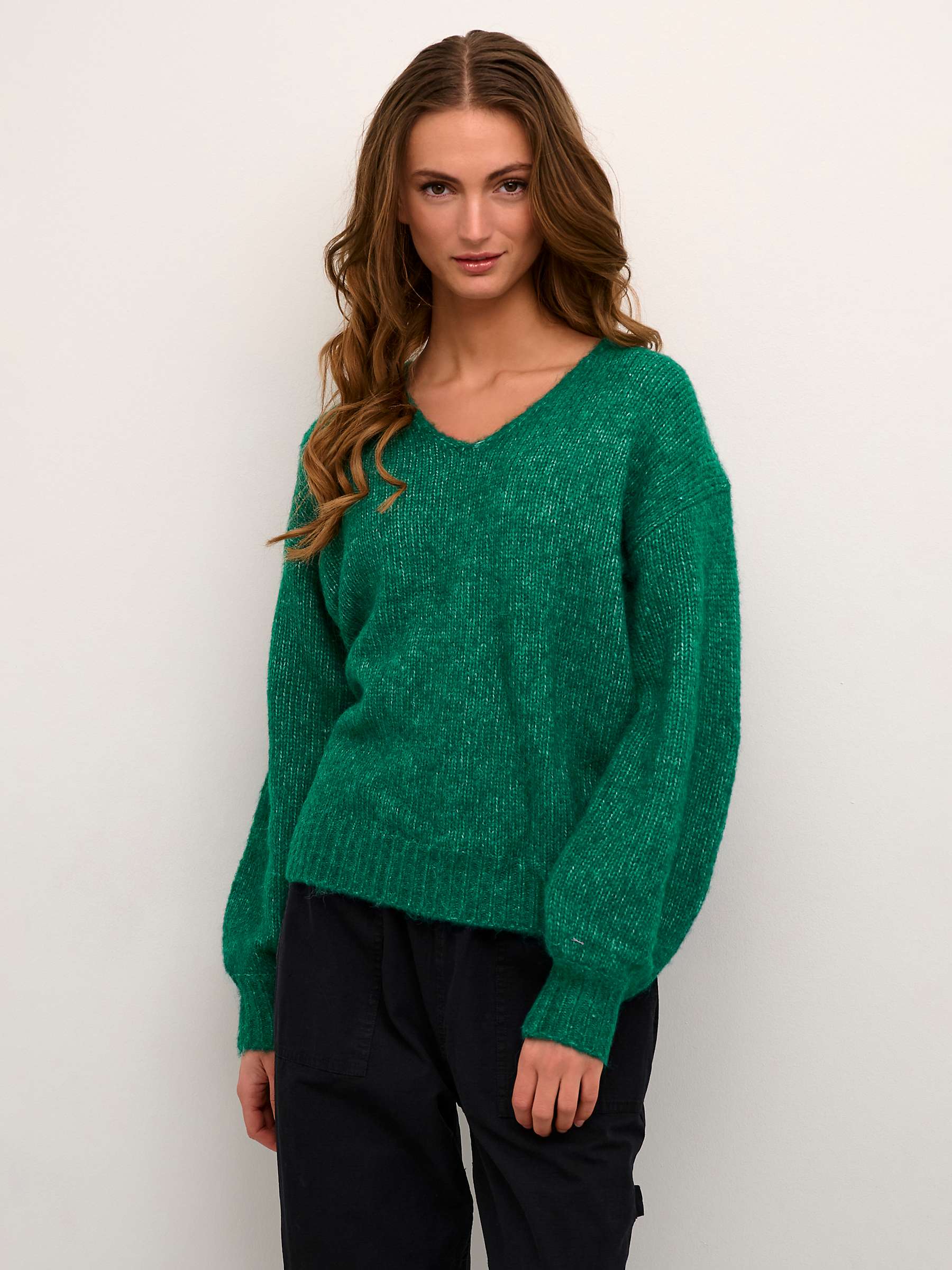Buy KAFFE Sarla V-Neck Melange Knit Pullover Jumper Online at johnlewis.com
