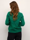 KAFFE Sarla V-Neck Melange Knit Pullover Jumper, Aventurine Melange