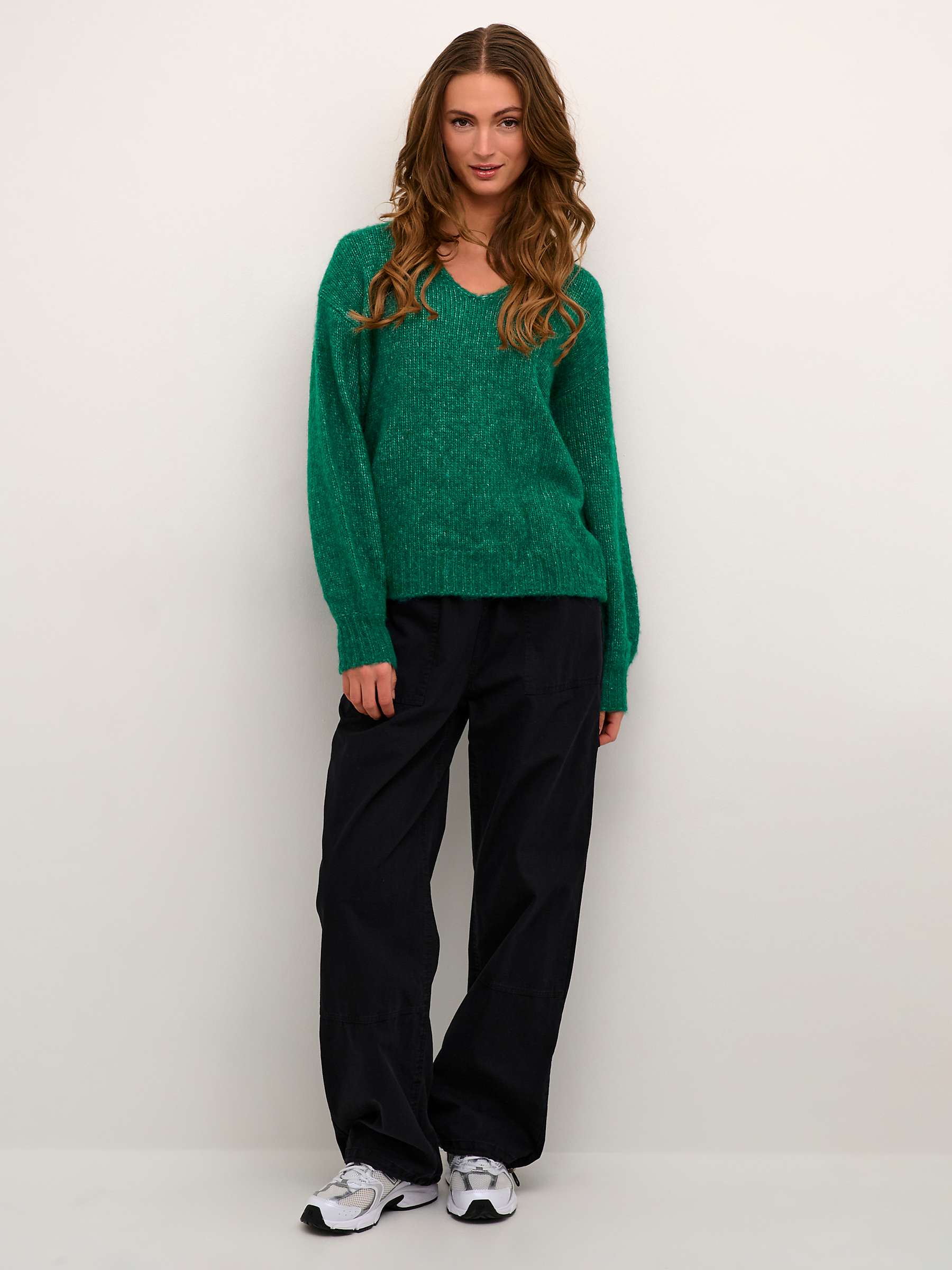 Buy KAFFE Sarla V-Neck Melange Knit Pullover Jumper Online at johnlewis.com