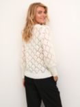 KAFFE Joanna Diamond Hole Knit Jumper, Chalk