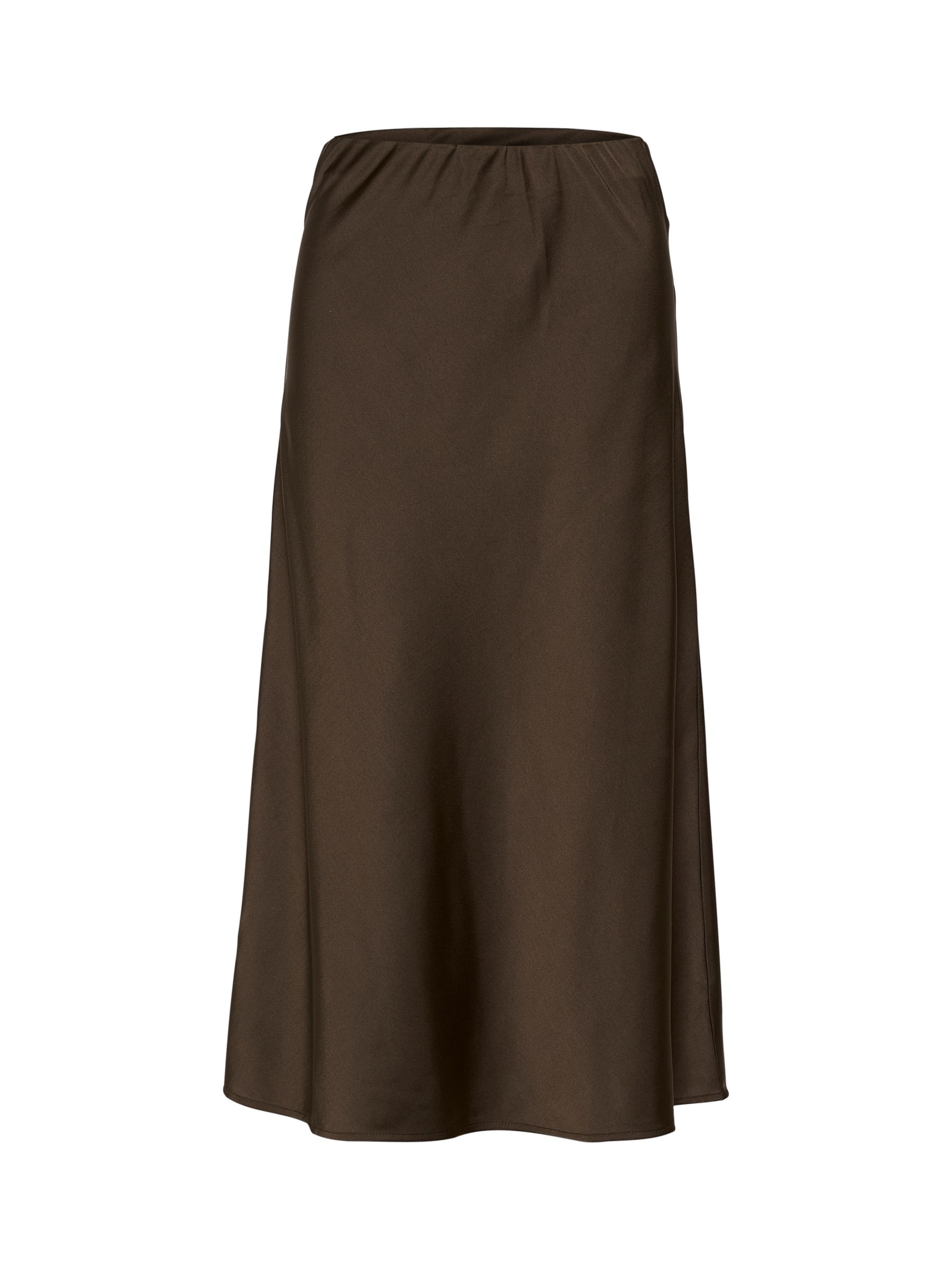 Buy KAFFE Sasima Midi Skirt, Brown Online at johnlewis.com