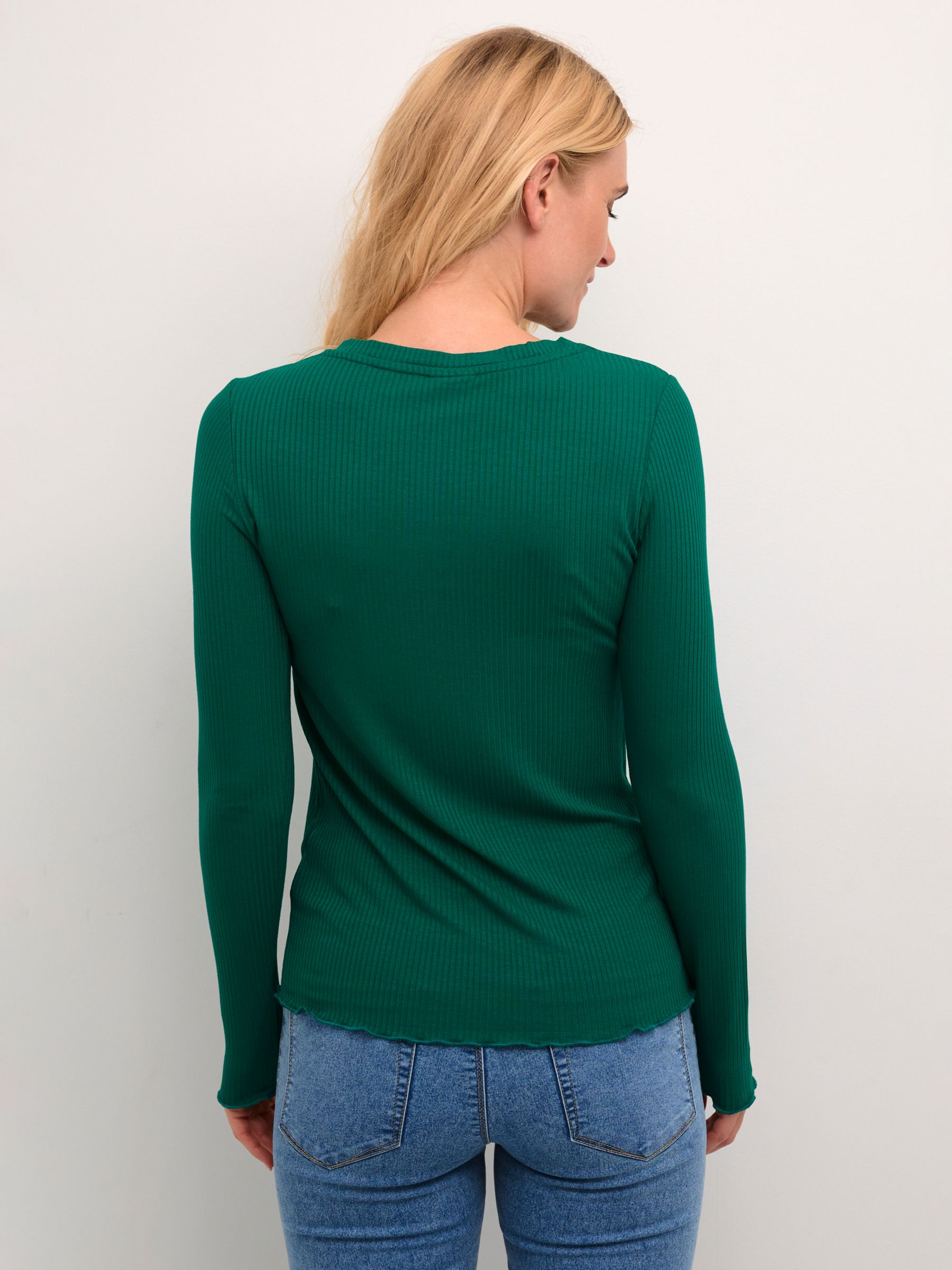 Buy KAFFE Drew Long Sleeve Rib Knit T-Shirt Online at johnlewis.com