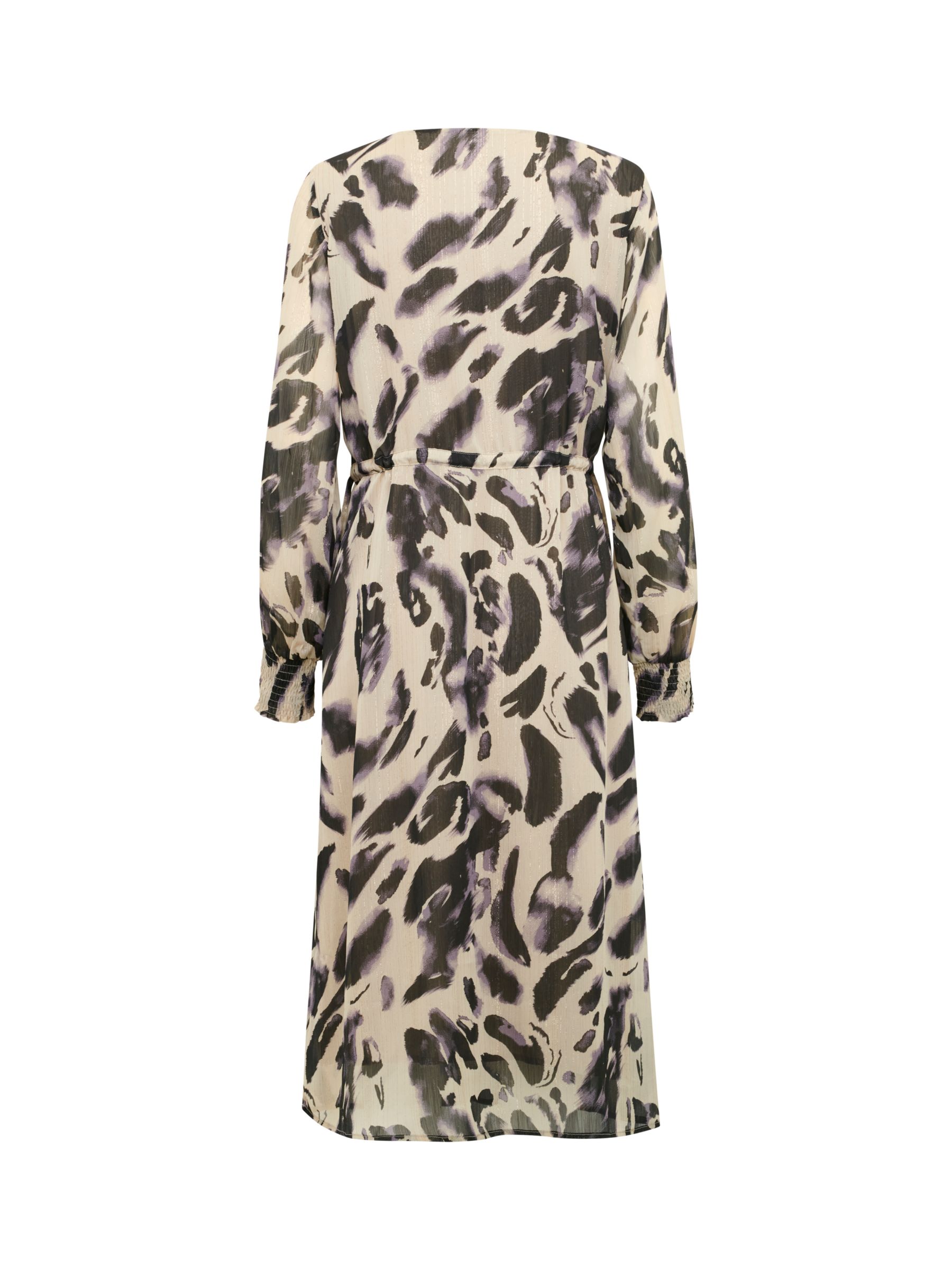 Buy KAFFE Fina Long Sleeve Midi Dress, Black/Feather Online at johnlewis.com