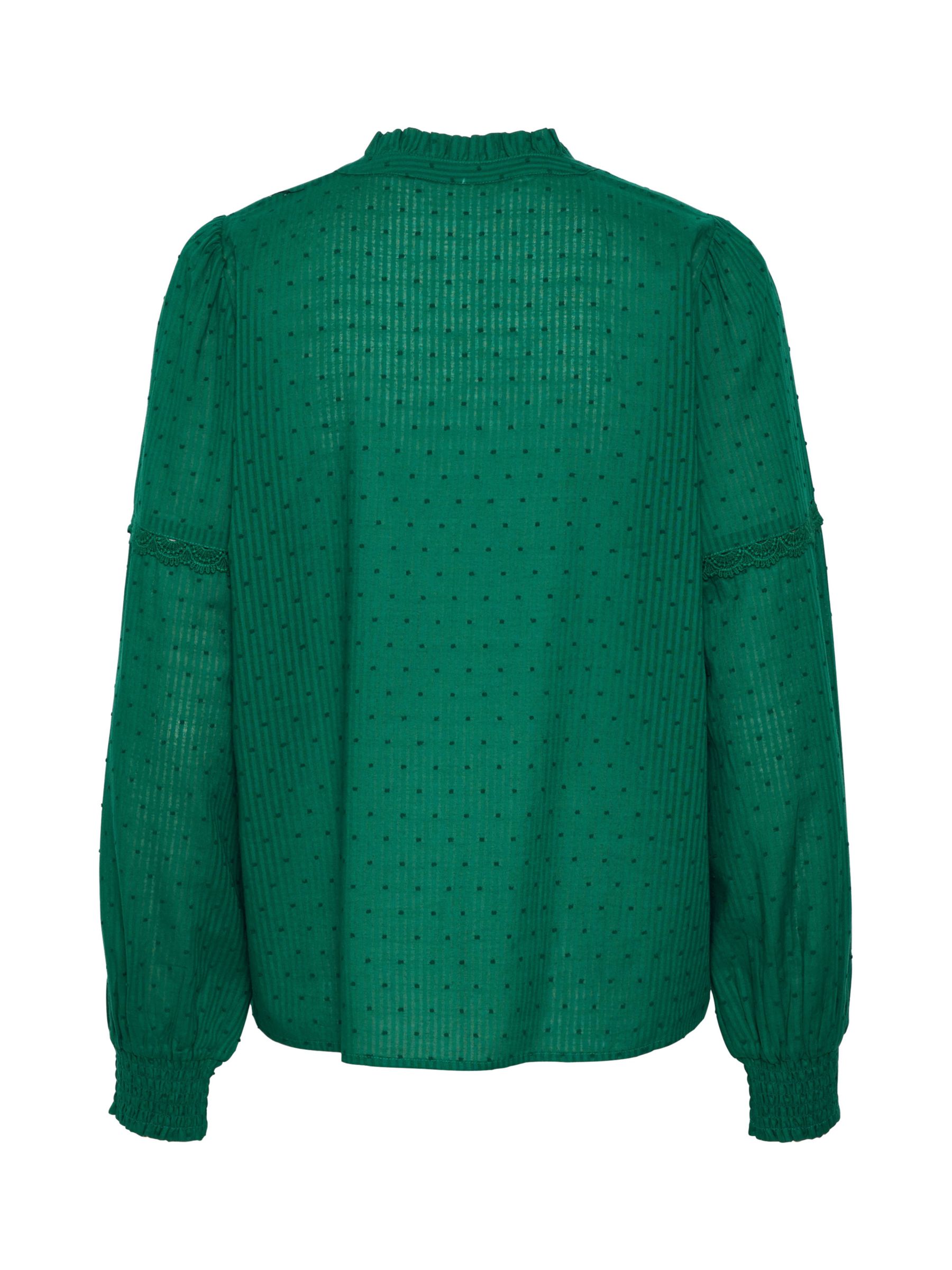 Buy KAFFE Sille Lace Detail Shirt, Green Online at johnlewis.com