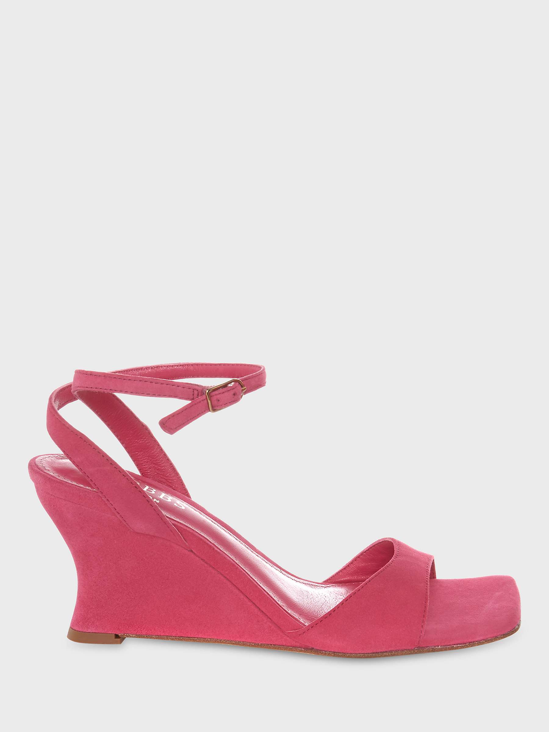 Buy Hobbs Cordelia Suede Wedge Sandals, Party Pink Online at johnlewis.com