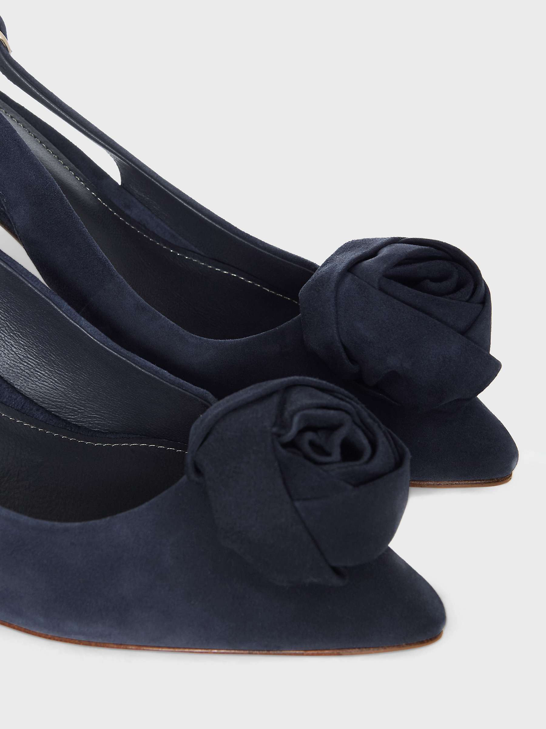 Buy Hobbs Maisie Rosette Detail Slingback Court Shoes, Midnight Online at johnlewis.com