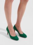 Hobbs Lizzie Suede Stiletto Heel Court Shoes, Moons Green