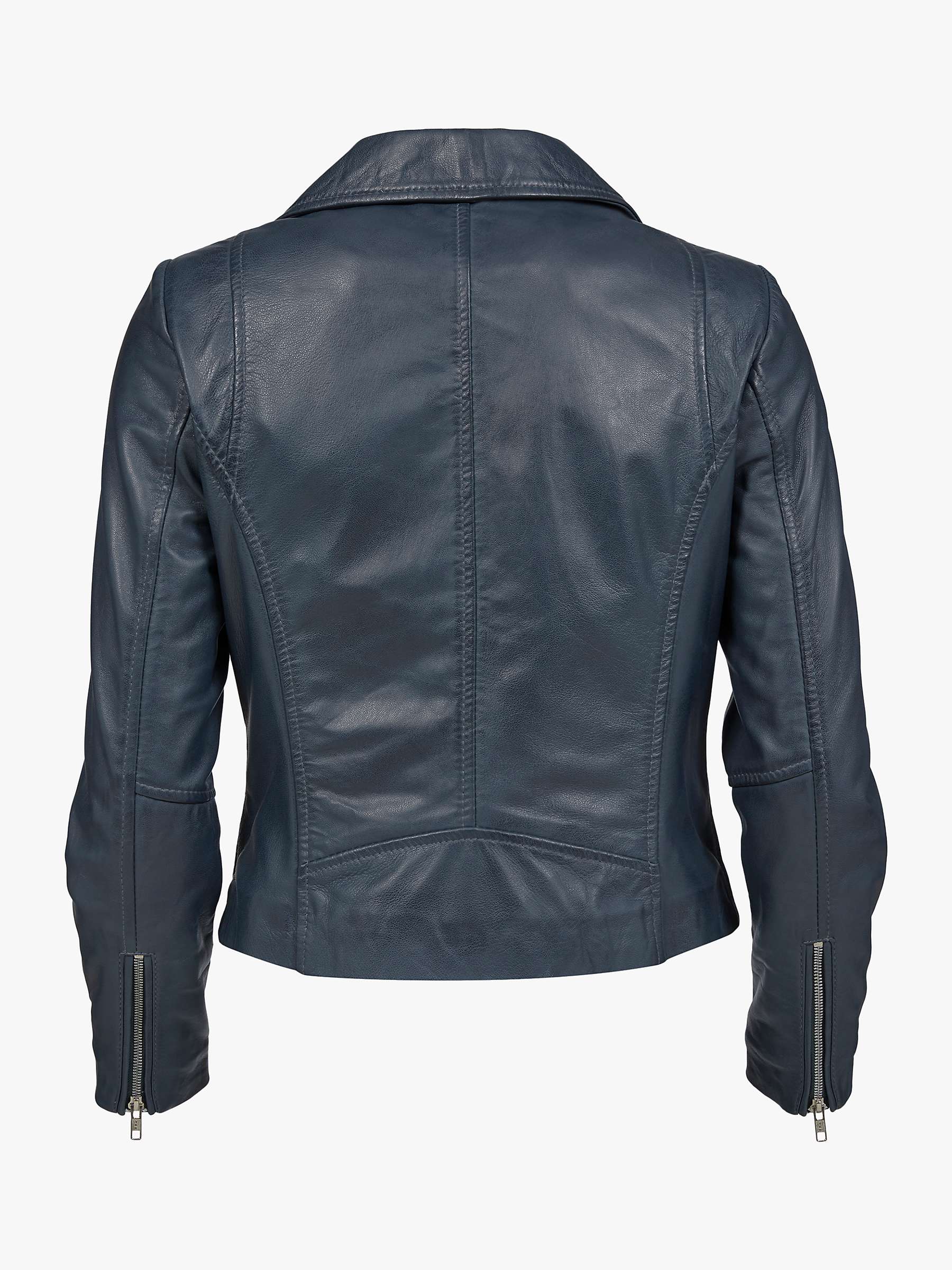 Buy Celtic & Co. Leather Biker Jacket, Indigo Online at johnlewis.com
