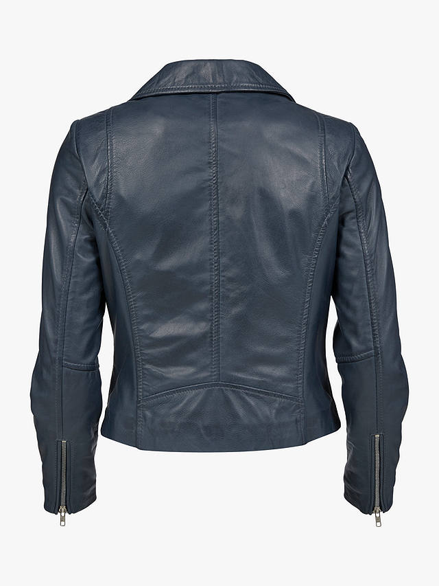 Celtic & Co. Leather Biker Jacket, Indigo