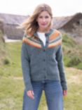 Celtic & Co. Shetland Statement Yoke Cardigan, Pine