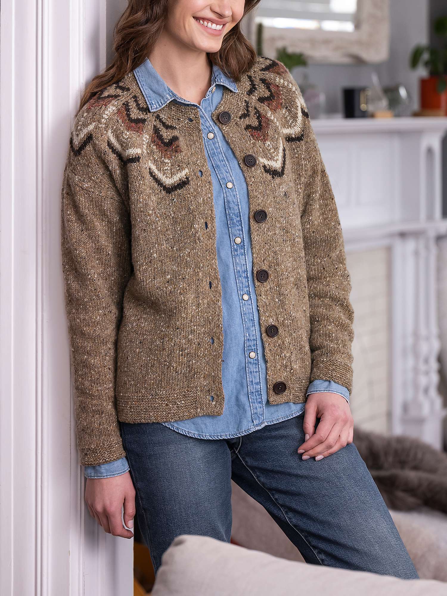 Buy Celtic & Co. Donegal Fair Isle Button Cardigan Online at johnlewis.com