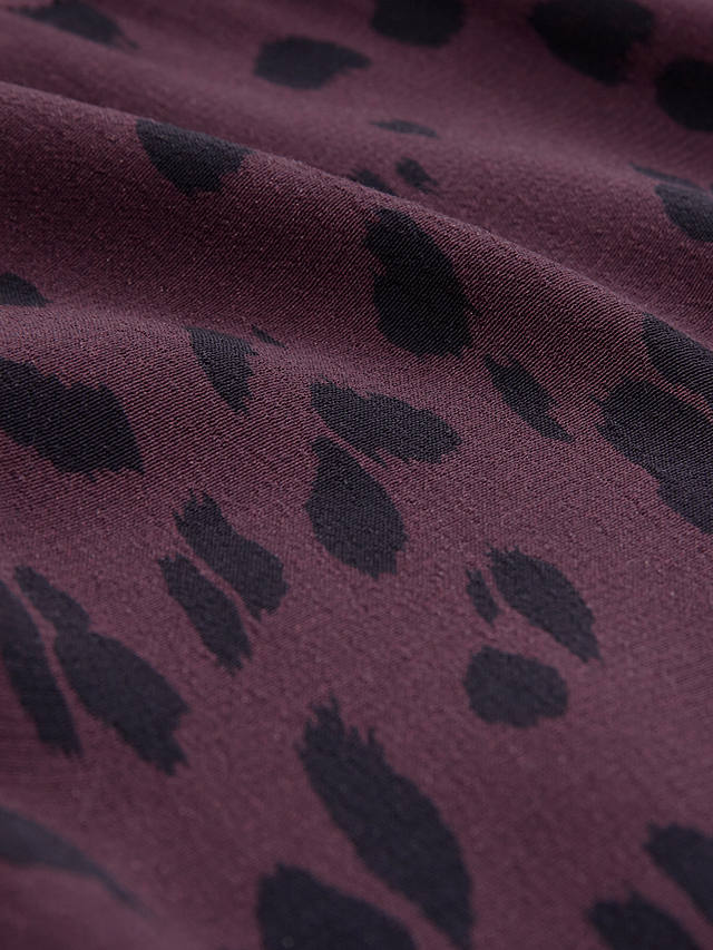 Celtic & Co. Printed Ecovero Long Sleeve Shirt, Damson Animal