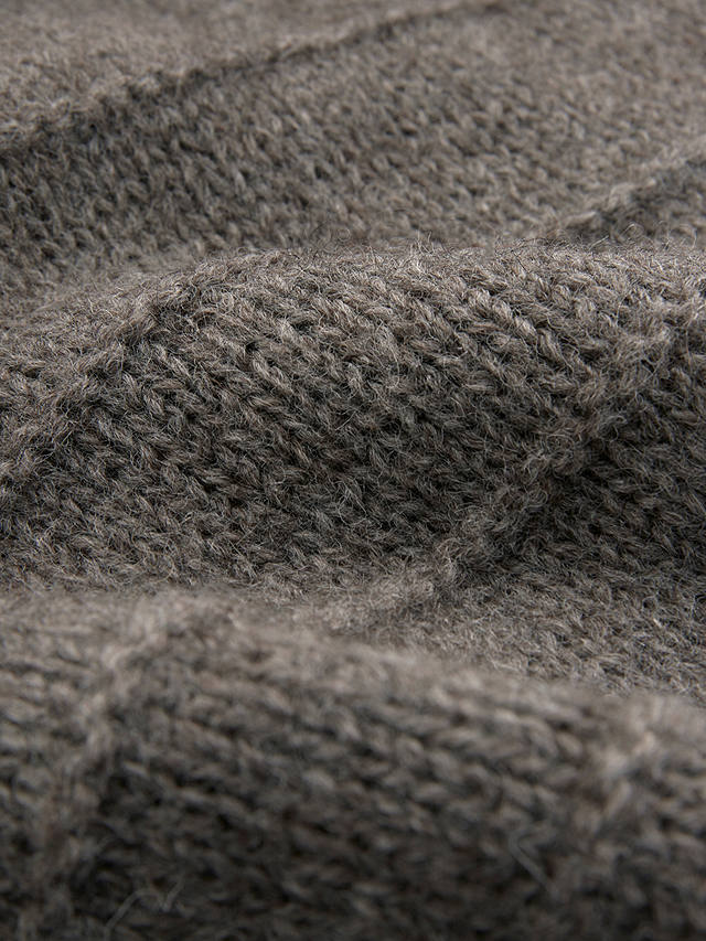 Celtic & Co. Purl Detail Roll Neck, Undyed Brown