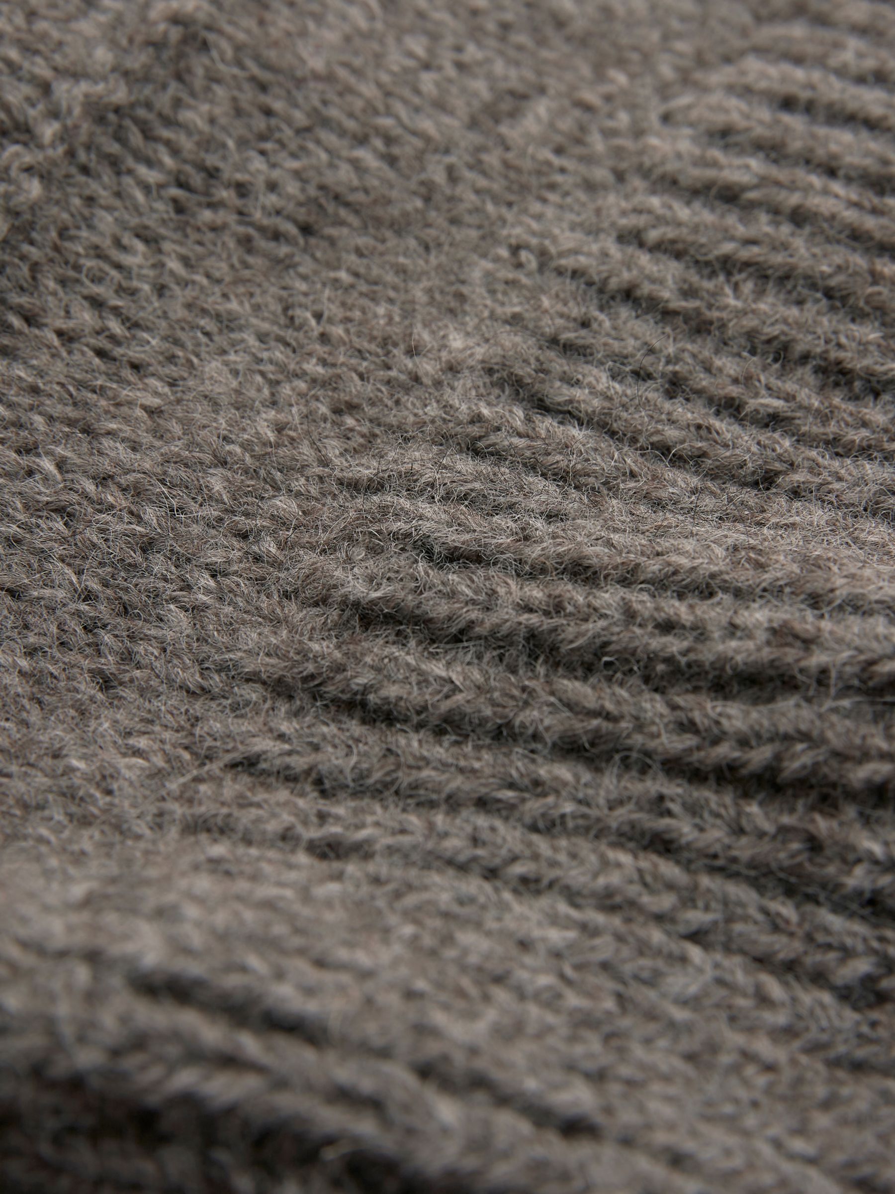 Celtic & Co. Purl Detail Roll Neck, Undyed Brown at John Lewis & Partners