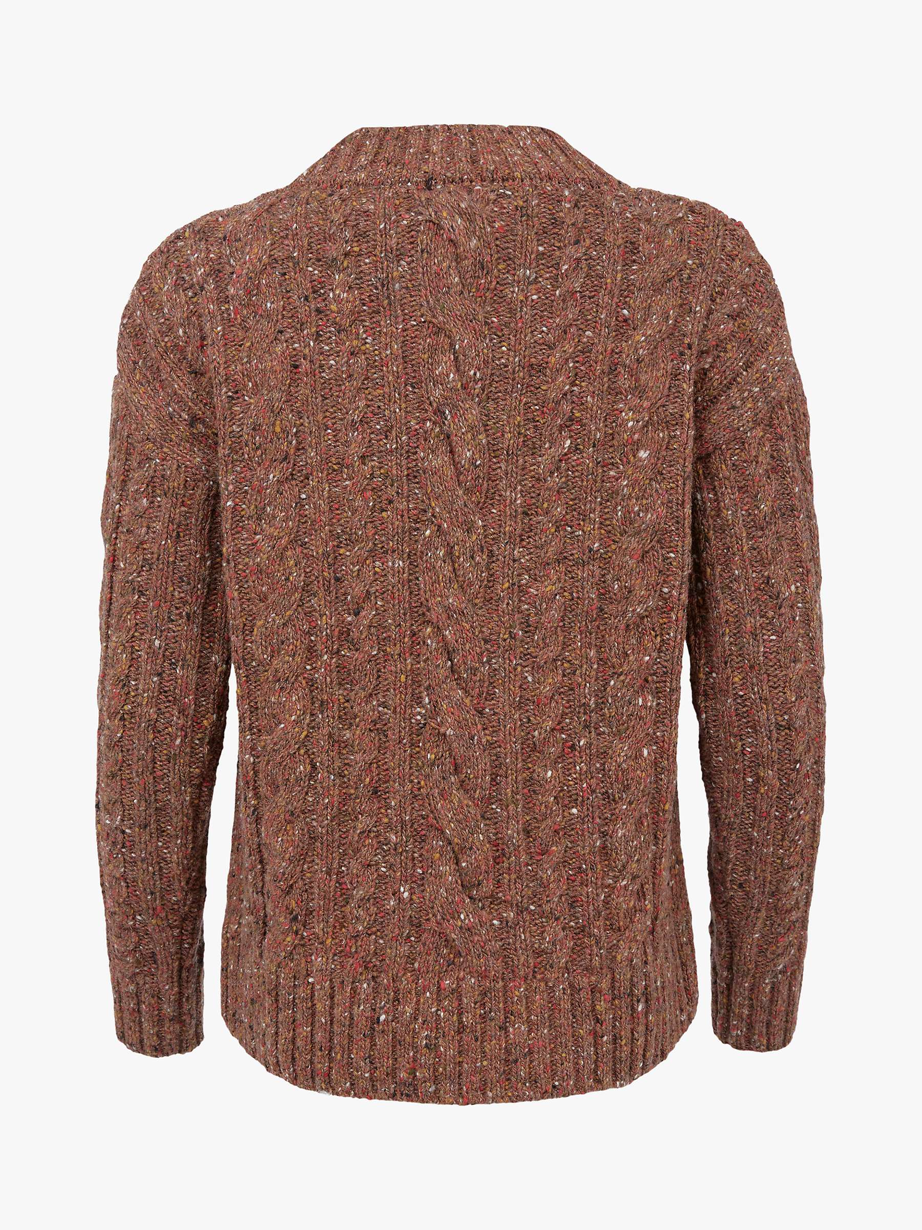 Buy Celtic & Co. Donegal Wool Cable Crew Neck Jumper, Rust Online at johnlewis.com