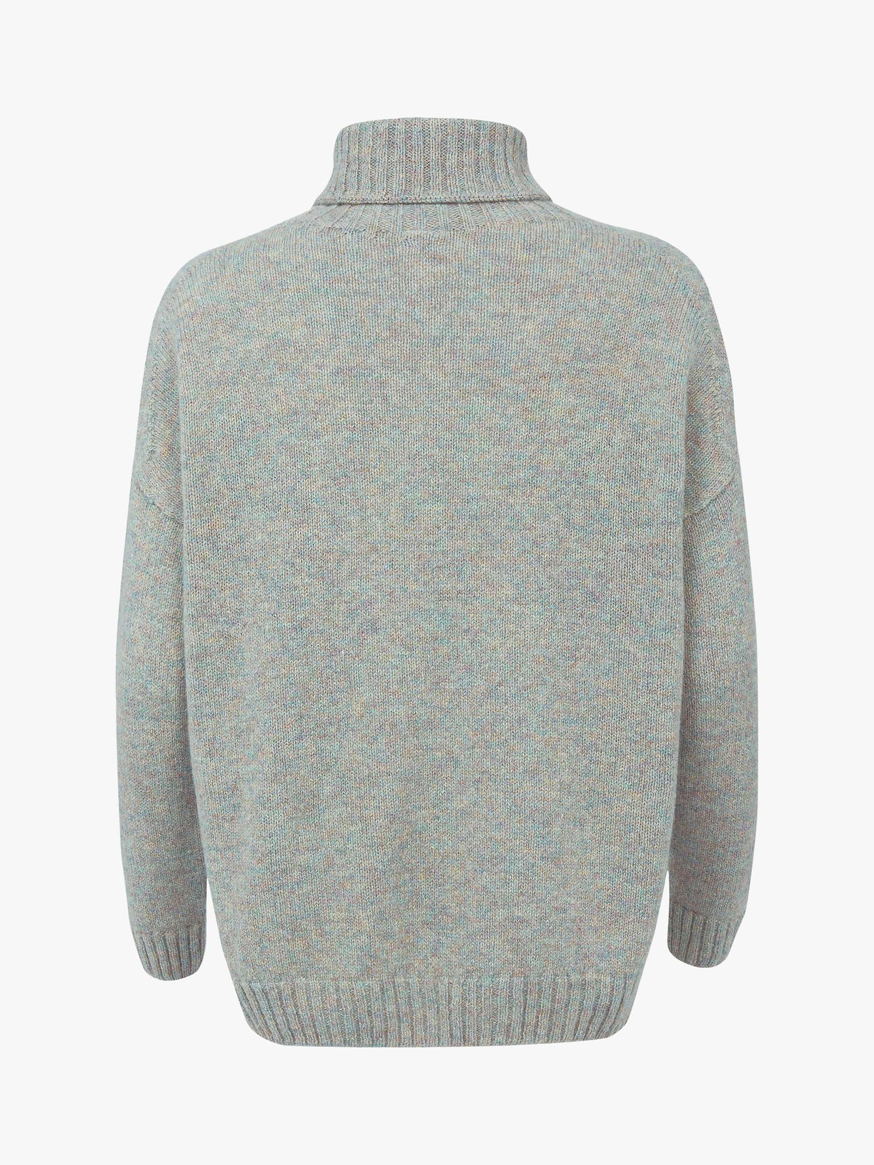 Celtic & Co. Slouch Roll Neck Wool Jumper, Opal at John Lewis & Partners