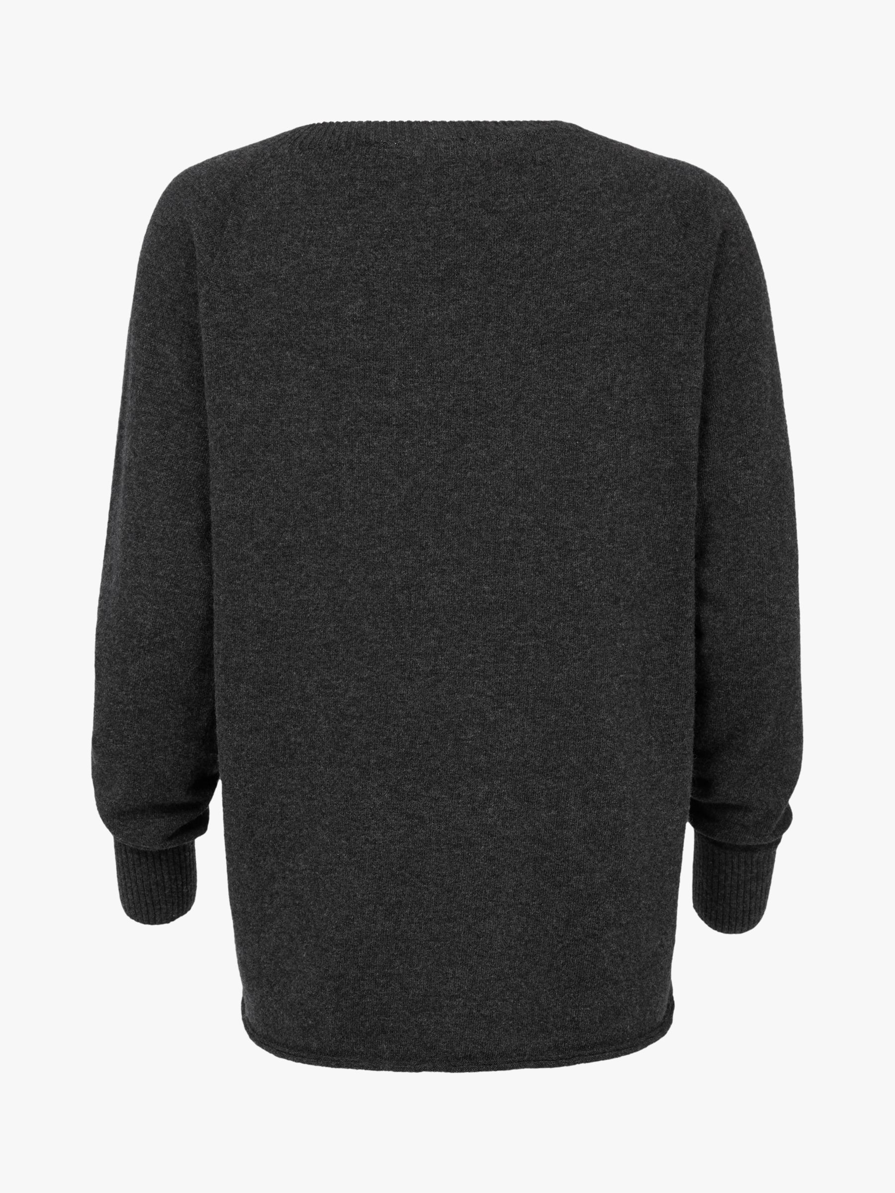 Celtic & Co. Geelong Slouch Crew Neck Jumper, Charcoal at John Lewis ...