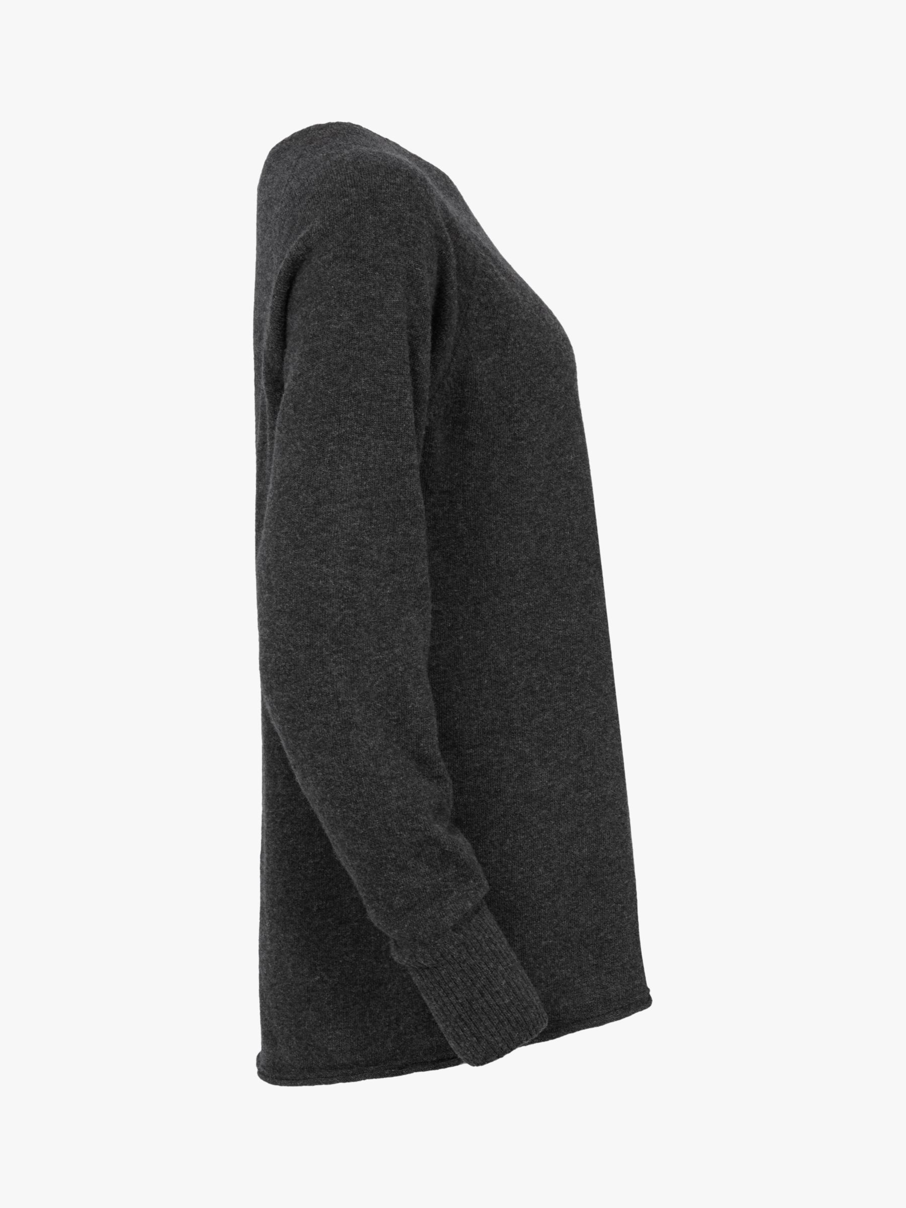 Celtic & Co. Geelong Slouch Crew Neck Jumper, Charcoal at John Lewis ...