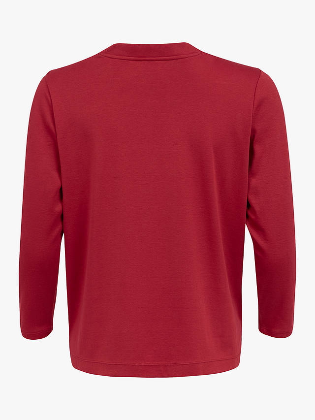 Celtic & Co. Organic Cotton Button Through Jersey Top, Pillarbox Red