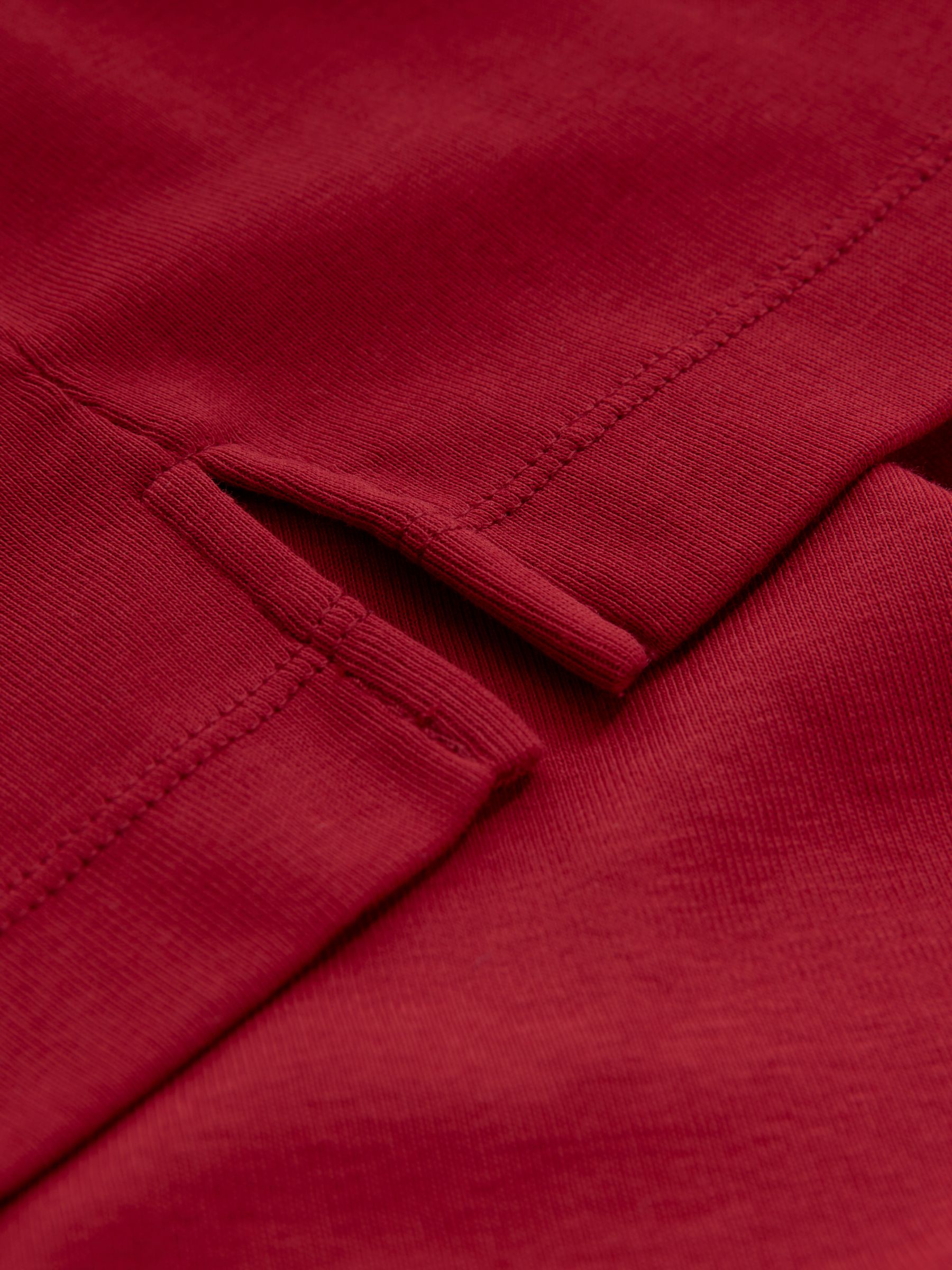 Buy Celtic & Co. Organic Cotton Button Through Jersey Top, Pillarbox Red Online at johnlewis.com