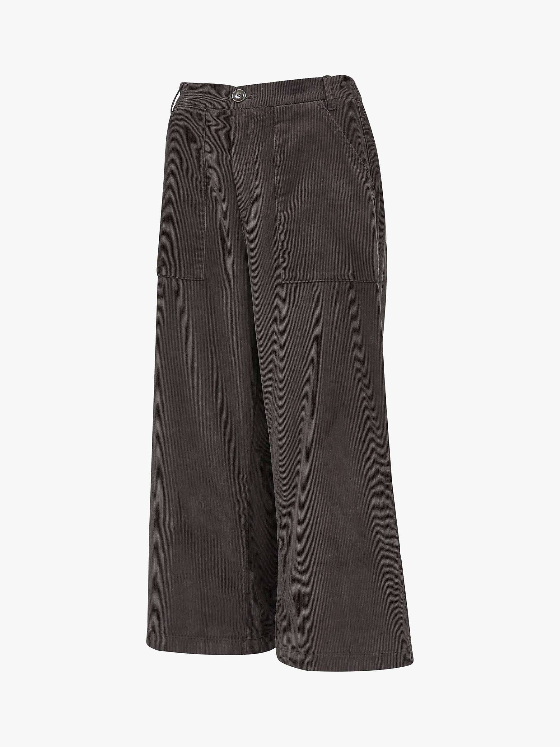 Buy Celtic & Co. Organic Cotton Cord Wide Crop Trousers, Ebony Online at johnlewis.com