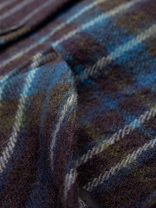 Celtic & Co. Wool Knee Length Coat, Navy Check