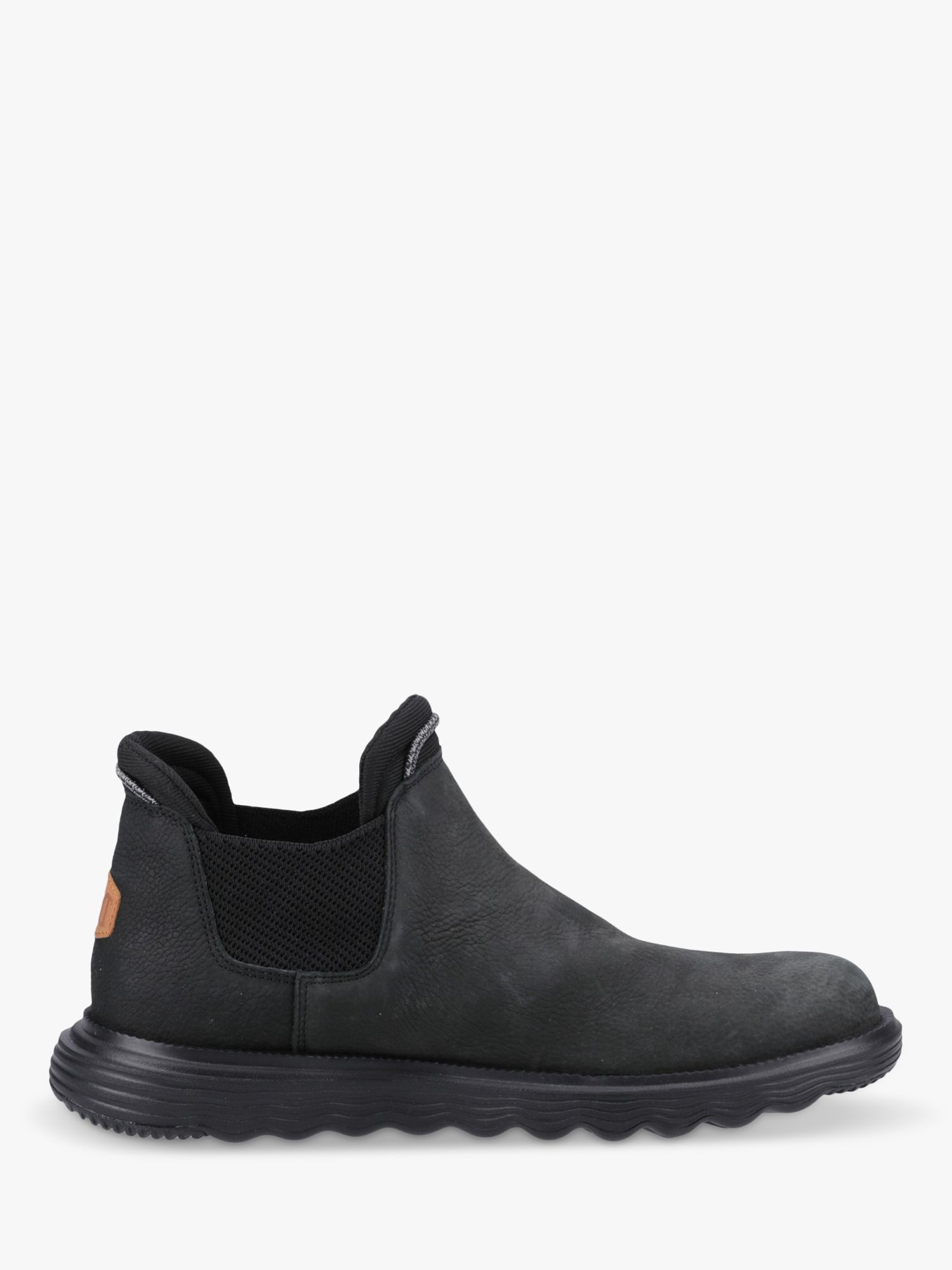 Hey Dude Branson Leather Chelsea Boots, Black at John Lewis & Partners