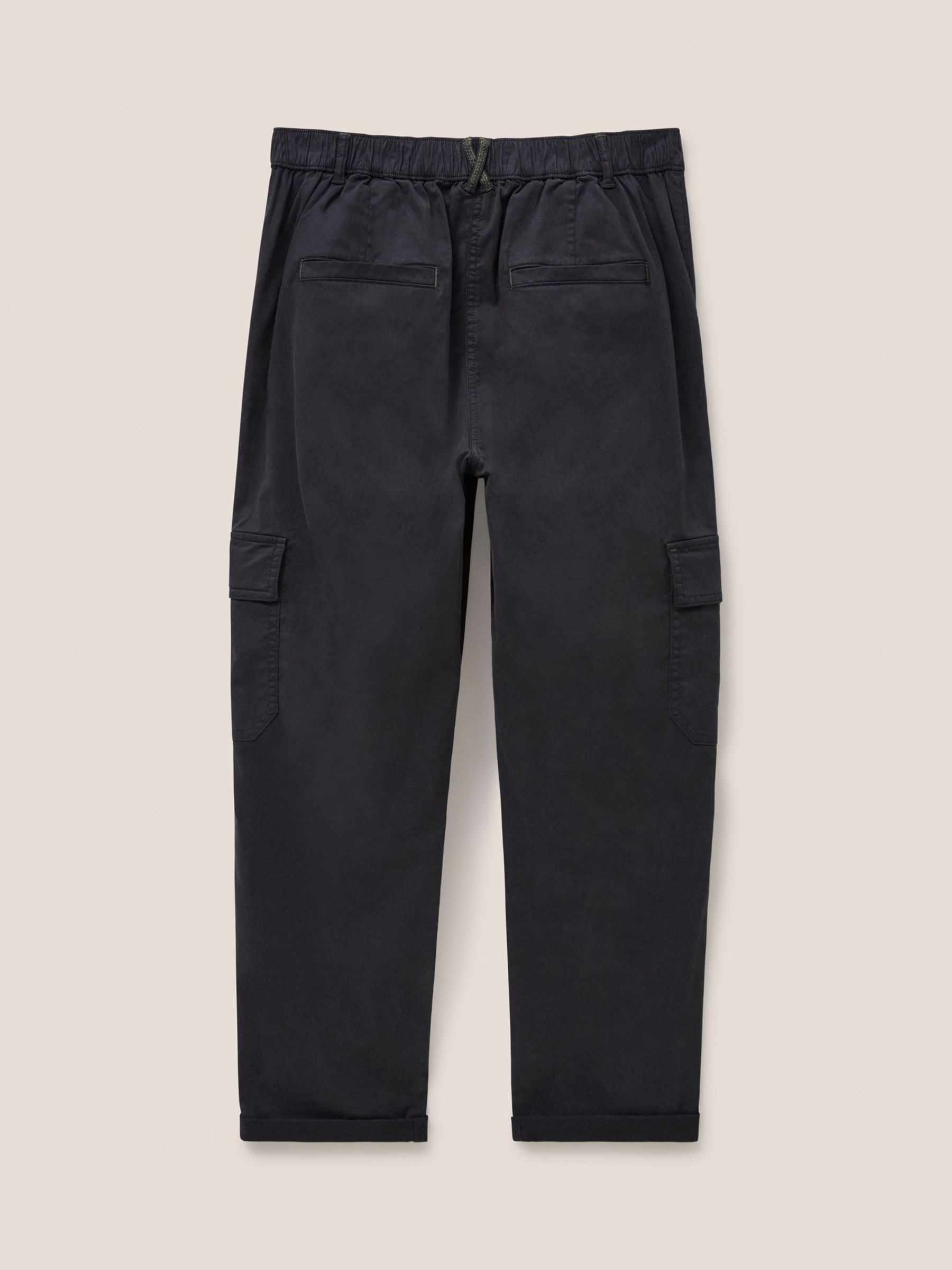White Stuff Everleigh Cropped Cargo Trousers, Washed Black at John ...