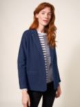 White Stuff Daphne Cotton Blend Blazer, Dark Denim