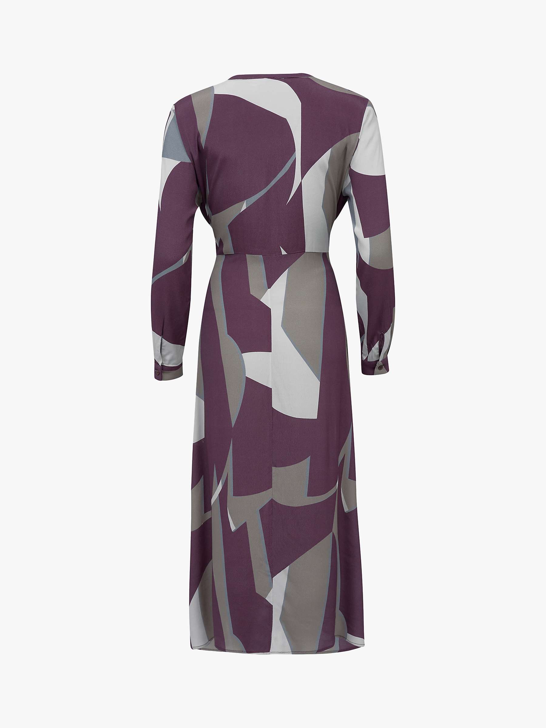 Buy Celtic & Co. Long Sleeve Tie Front Midi Dress, Damson Online at johnlewis.com