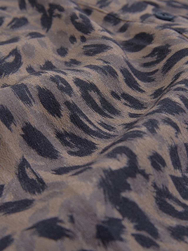 Celtic & Co. D-Ring Belted Leopard Midi Dress, Ebony