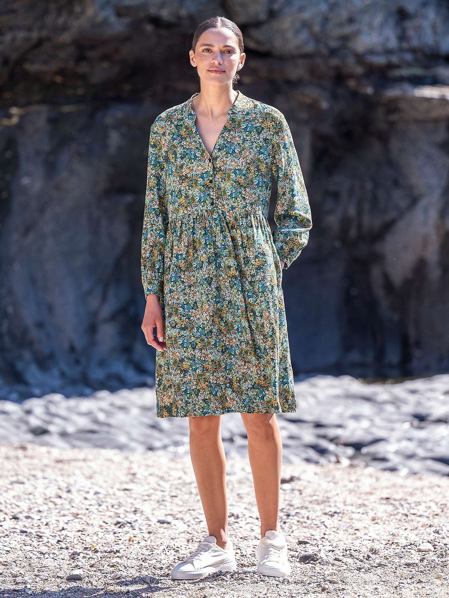 Buy Celtic & Co. Printed Button Front Knee Length Dress, Multi Online at johnlewis.com