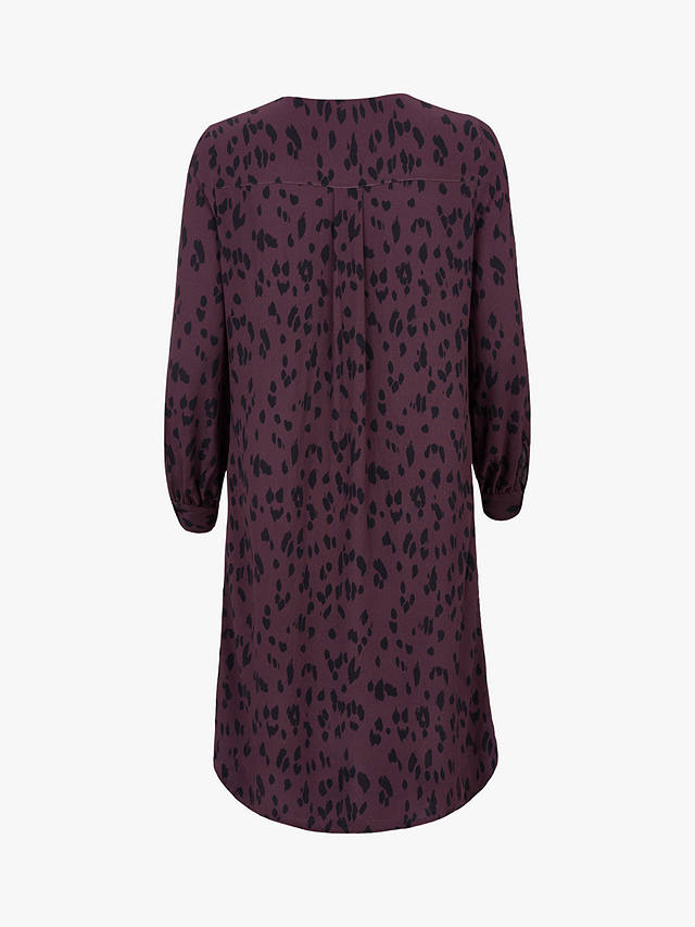 Celtic & Co. Printed Pleat Front Knee Length Dress, Purple/Black