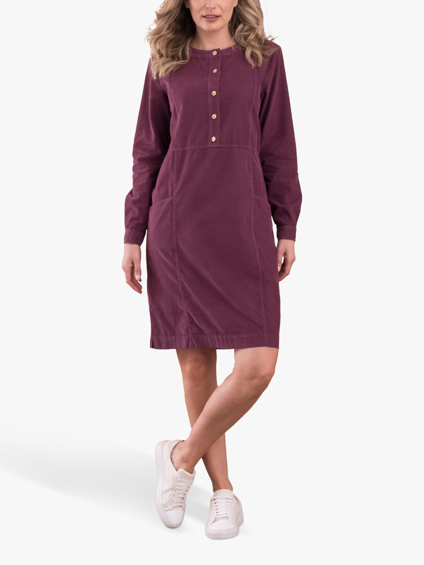 Buy Celtic & Co. Baby Cord Knee Length Cotton Dress, Damson Online at johnlewis.com