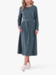 Celtic & Co. Cord Belted Midi Dress, Slate, Slate