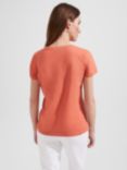 Hobbs Pixie Plain Cotton T-Shirt, Deep Apricot